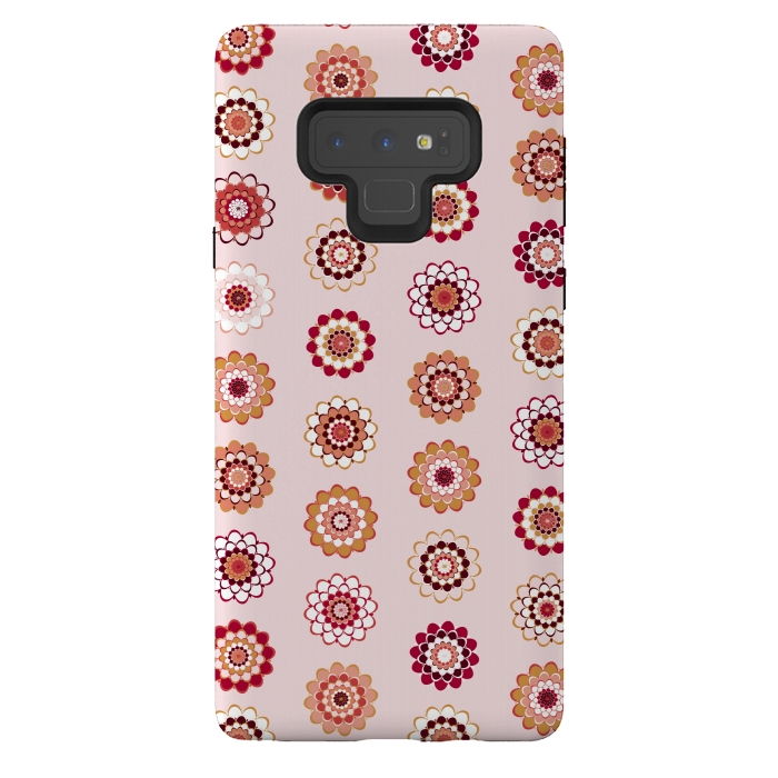 Galaxy Note 9 StrongFit Polka Dot Mandala Flowers by Paula Ohreen