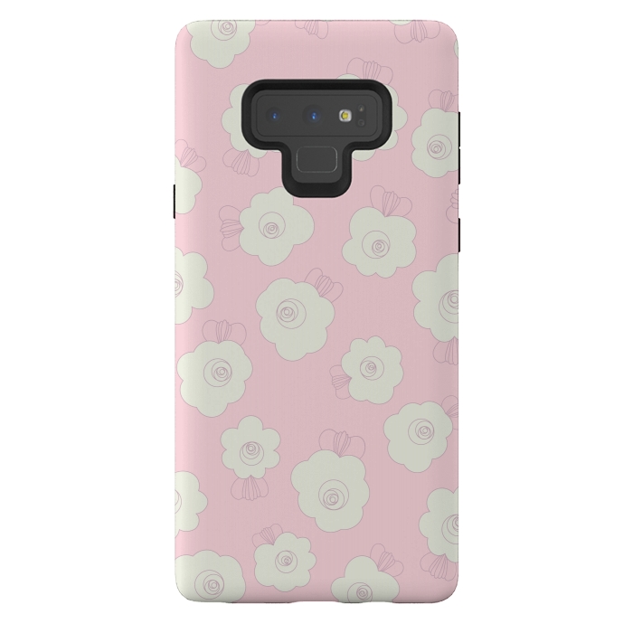 Galaxy Note 9 StrongFit Fluffy Flowers by Paula Ohreen
