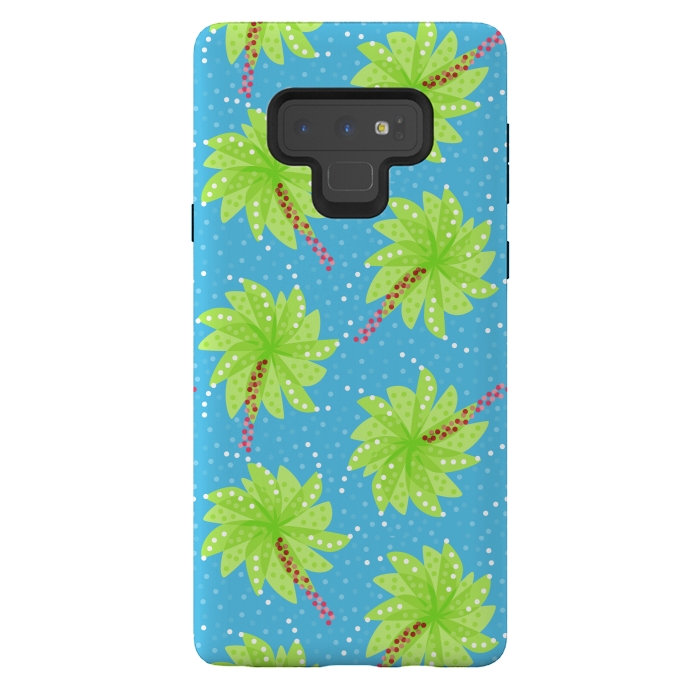 Galaxy Note 9 StrongFit Abstract Flower-like Palm Trees Pattern by Boriana Giormova