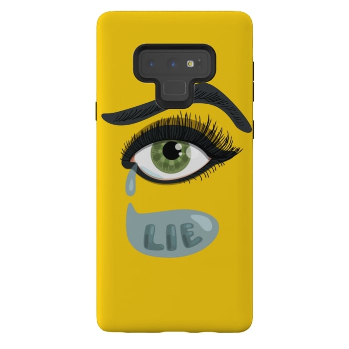 Galaxy Note 9 StrongFit Green Lying Eye With Teardrop by Boriana Giormova
