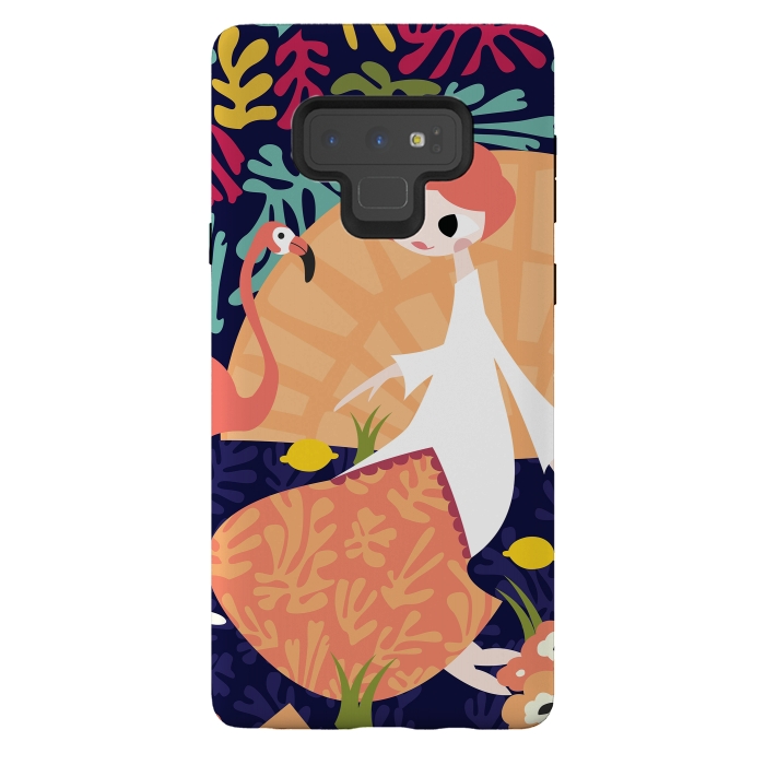 Galaxy Note 9 StrongFit Girl and Flamingo 002 by Jelena Obradovic