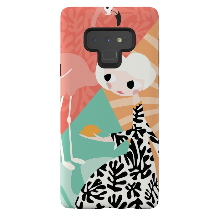 Galaxy Note 9 StrongFit Girl and flamingo 003 by Jelena Obradovic