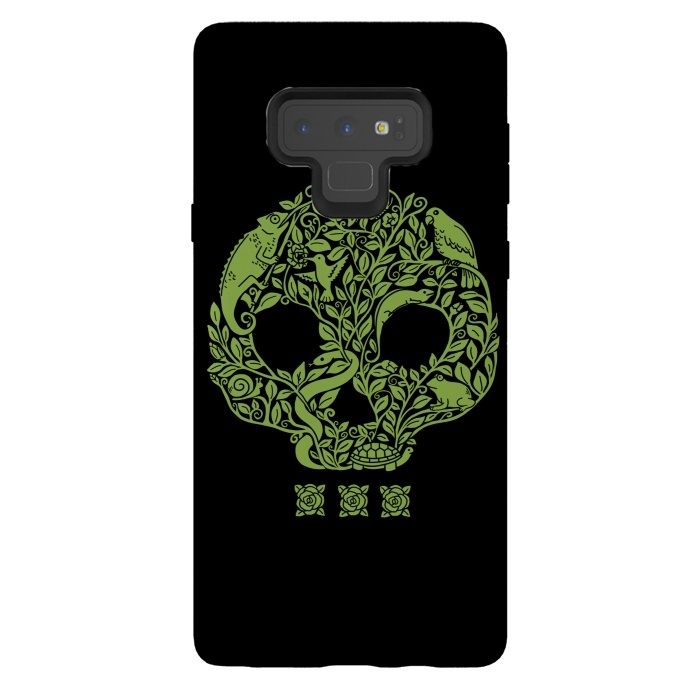Galaxy Note 9 StrongFit Green Skull by Coffee Man