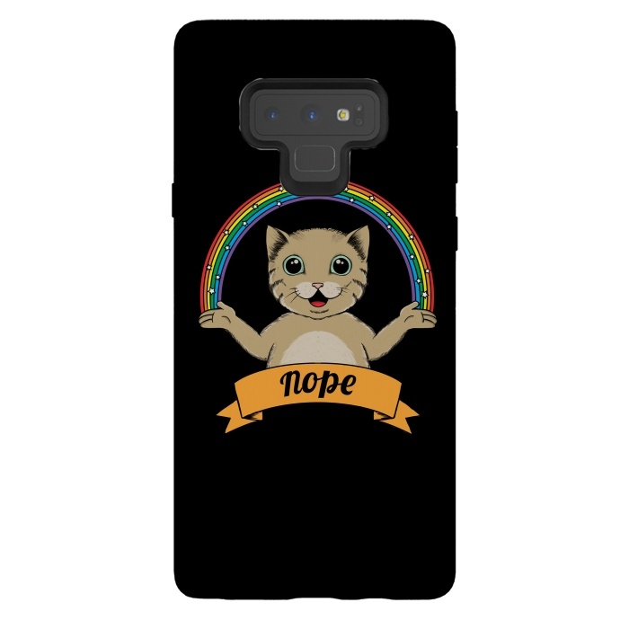 Galaxy Note 9 StrongFit Cat nope Black by Coffee Man