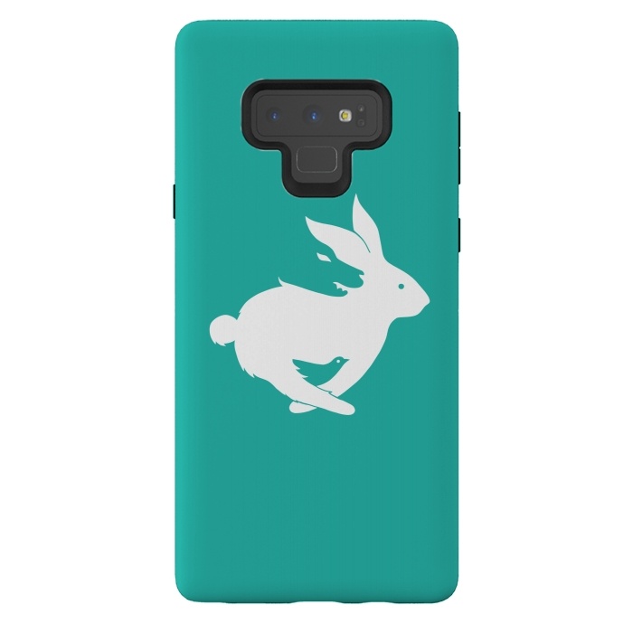 Galaxy Note 9 StrongFit Run Rabbit Green by Coffee Man