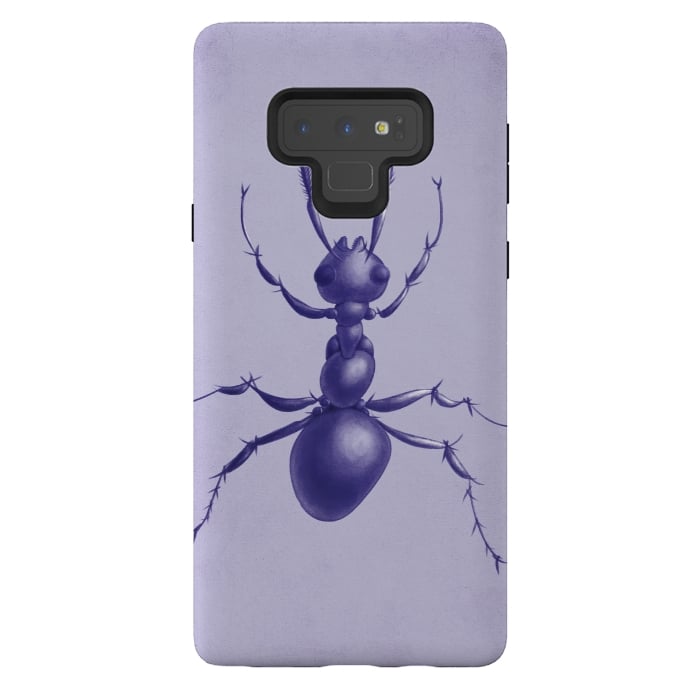 Galaxy Note 9 StrongFit Purple ant drawing by Boriana Giormova