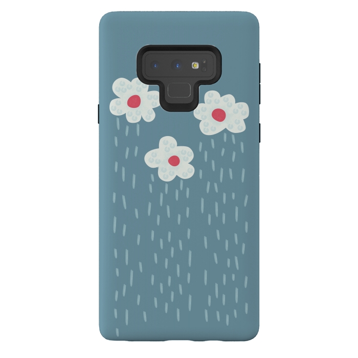 Galaxy Note 9 StrongFit Beautiful Decorative Flowery Rain Clouds by Boriana Giormova
