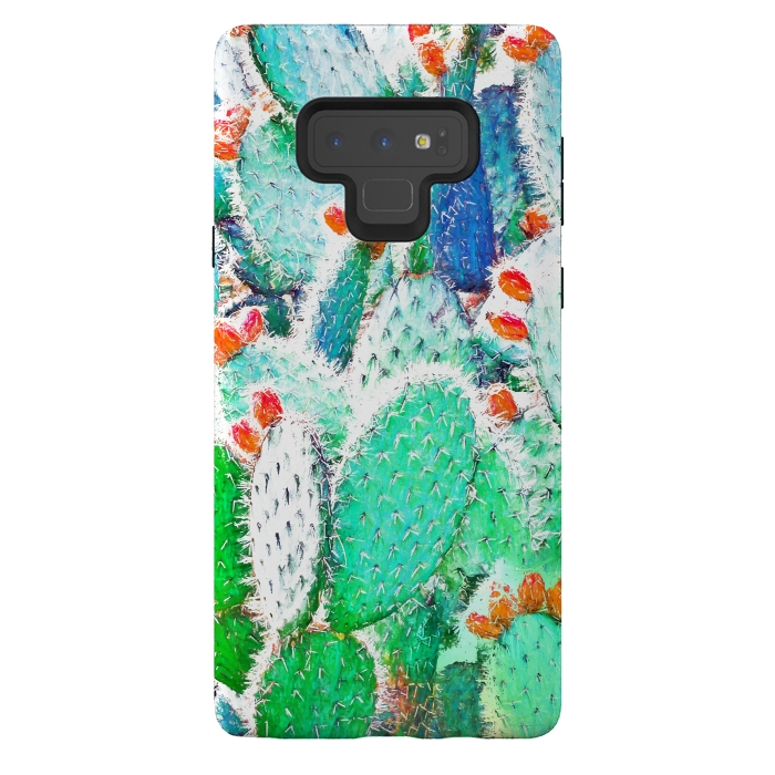 Galaxy Note 9 StrongFit Painted Cactus by Uma Prabhakar Gokhale