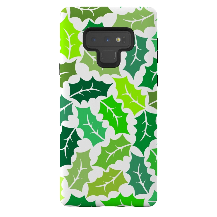 Galaxy Note 9 StrongFit Green Leaves Pattern by Dhruv Narelia