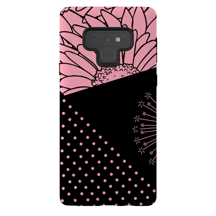 Galaxy Note 9 StrongFit pink floral pattern by MALLIKA