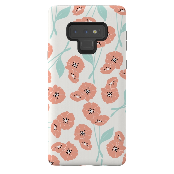 Galaxy Note 9 StrongFit Delicate Flowers White by Jelena Obradovic