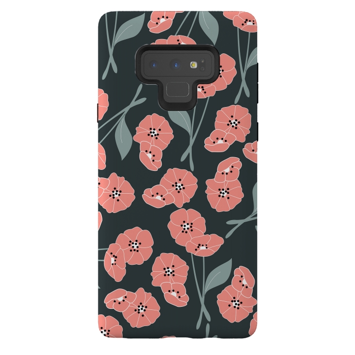 Galaxy Note 9 StrongFit Delicate Flowers Dark by Jelena Obradovic