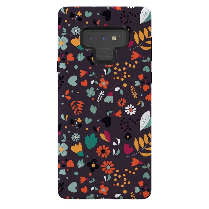 Galaxy Note 9 StrongFit Bohemian Floral Dark by Jelena Obradovic