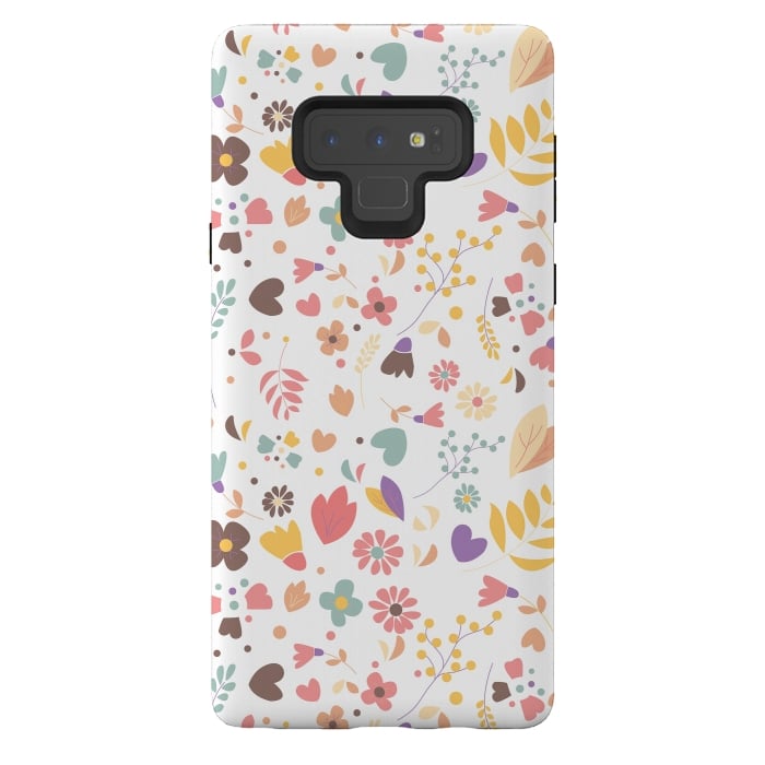 Galaxy Note 9 StrongFit Bohemian Floral White by Jelena Obradovic