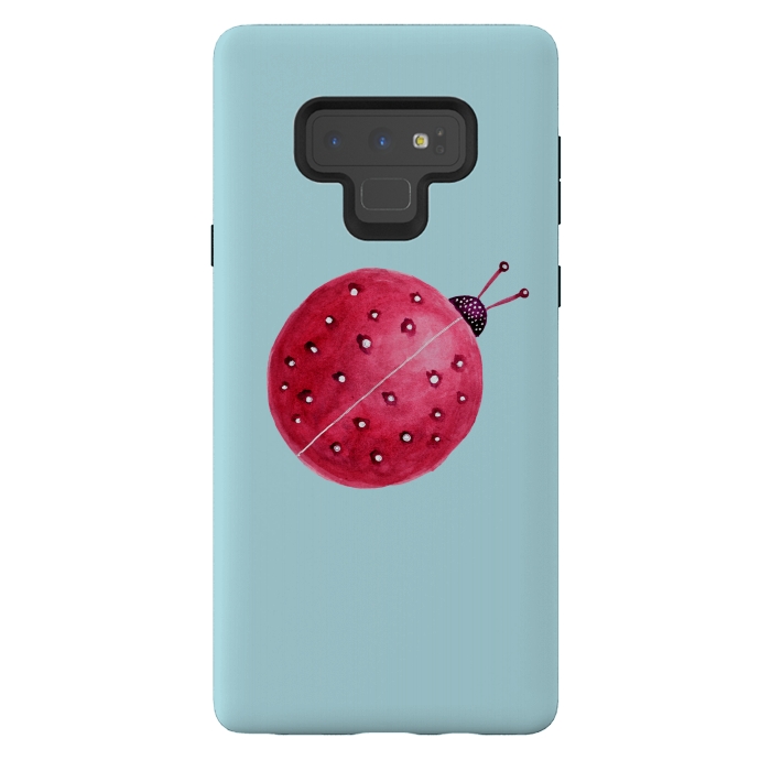 Galaxy Note 9 StrongFit Pretty Spherical Abstract Watercolor Ladybug by Boriana Giormova