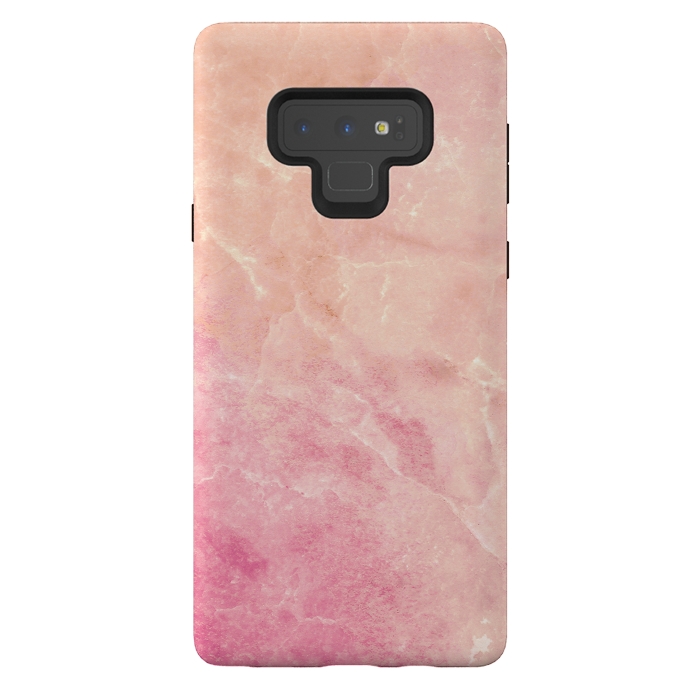 Galaxy Note 9 StrongFit Peach pink marble by Oana 