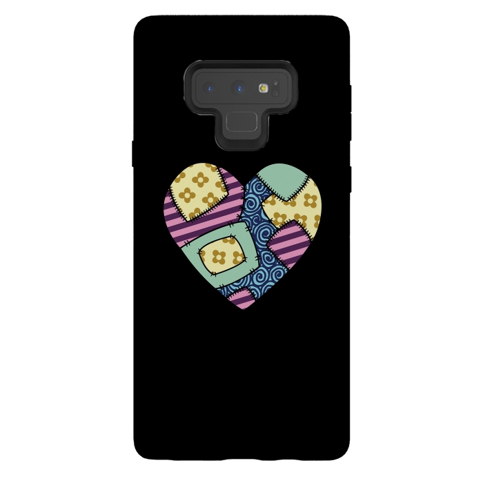 Galaxy Note 9 StrongFit Patchwork heart by Laura Nagel
