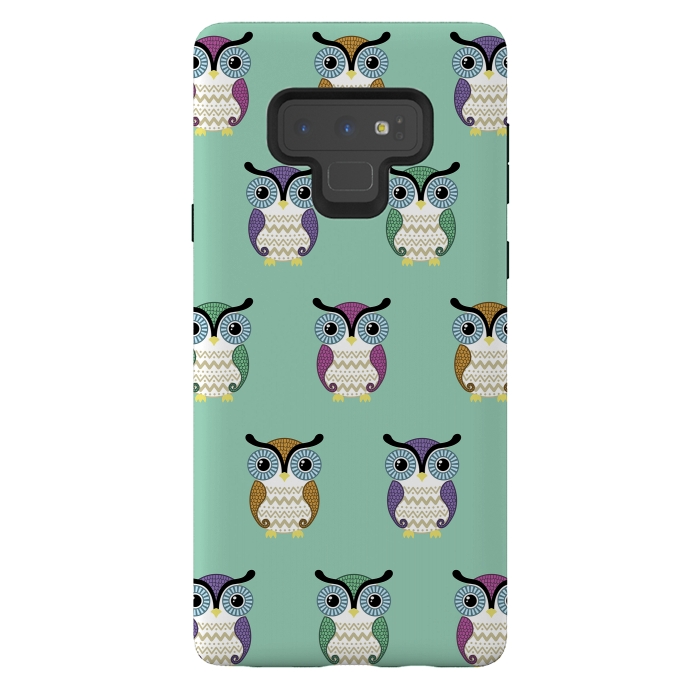 Galaxy Note 9 StrongFit owl pattern by Laura Nagel
