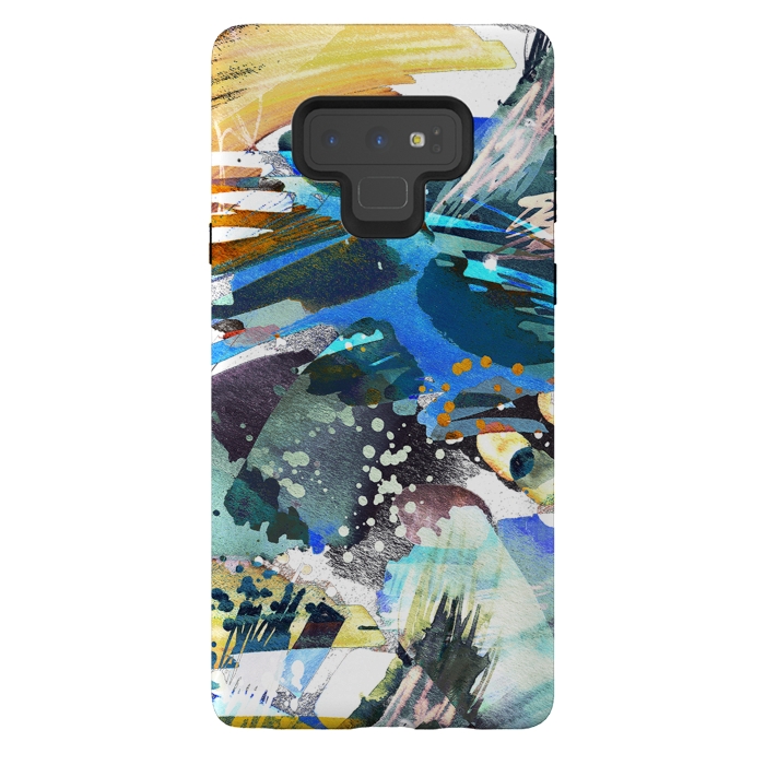 Galaxy Note 9 StrongFit Abstract watercolor splatter and brushstrokes by Oana 
