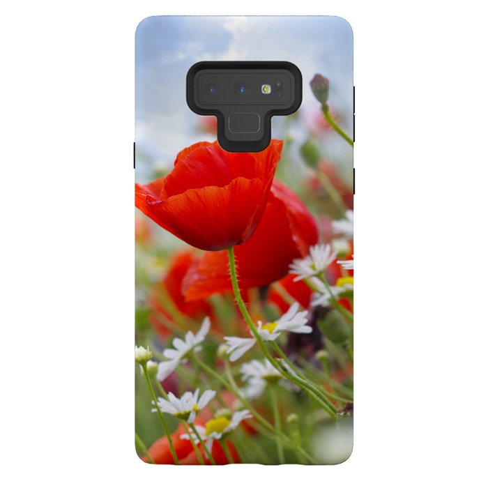 Galaxy Note 9 StrongFit Red & White Flowers by Bledi