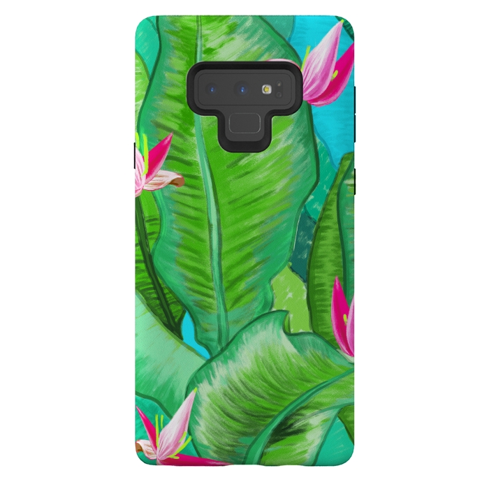Galaxy Note 9 StrongFit Banana Floral by Uma Prabhakar Gokhale