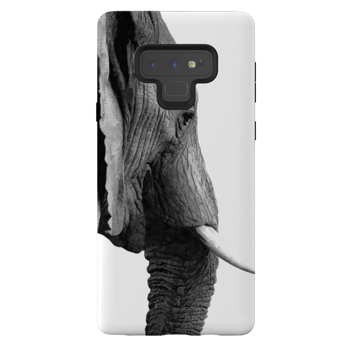 Galaxy Note 9 StrongFit Black and White Elephant Profile by Alemi