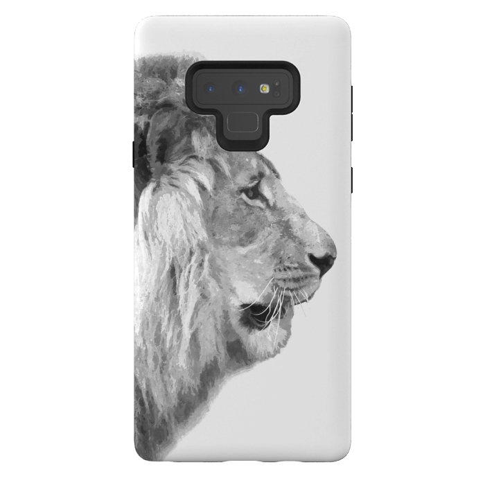 Galaxy Note 9 StrongFit Black and White Lion Profile by Alemi