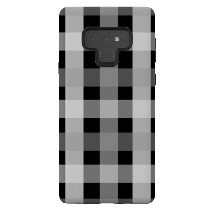 Galaxy Note 9 StrongFit black and white checks by MALLIKA
