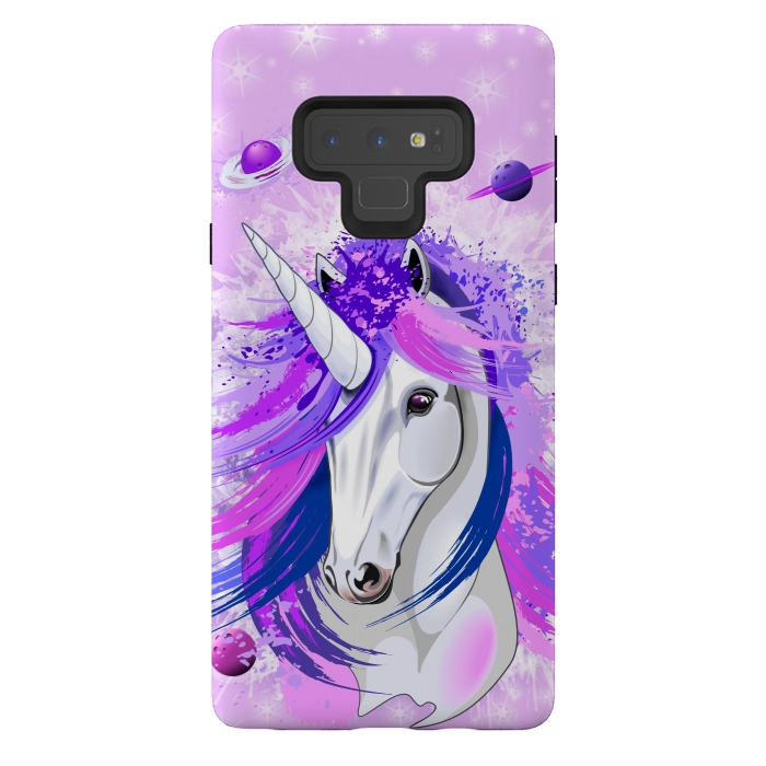 Galaxy Note 9 StrongFit Unicorn Spirit Pink and Purple Mythical Creature by BluedarkArt