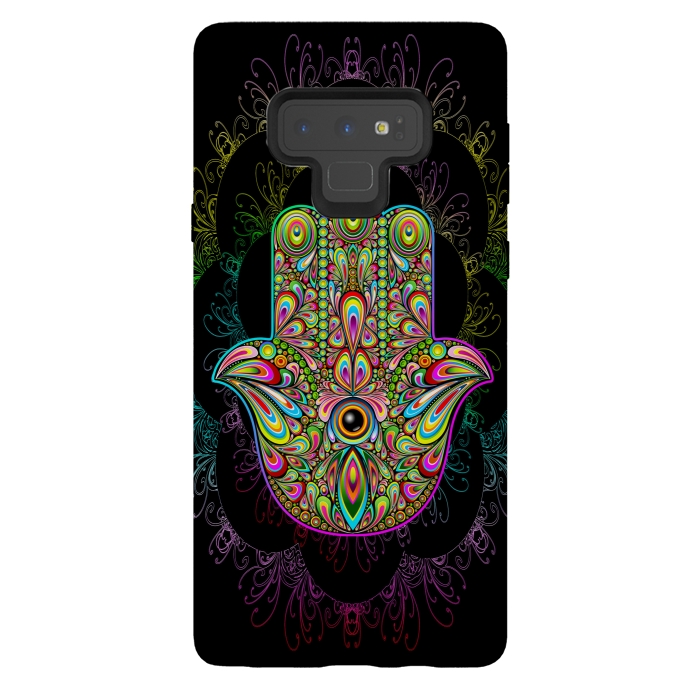 Galaxy Note 9 StrongFit Hamsa Hand Psychedelic Amulet  by BluedarkArt