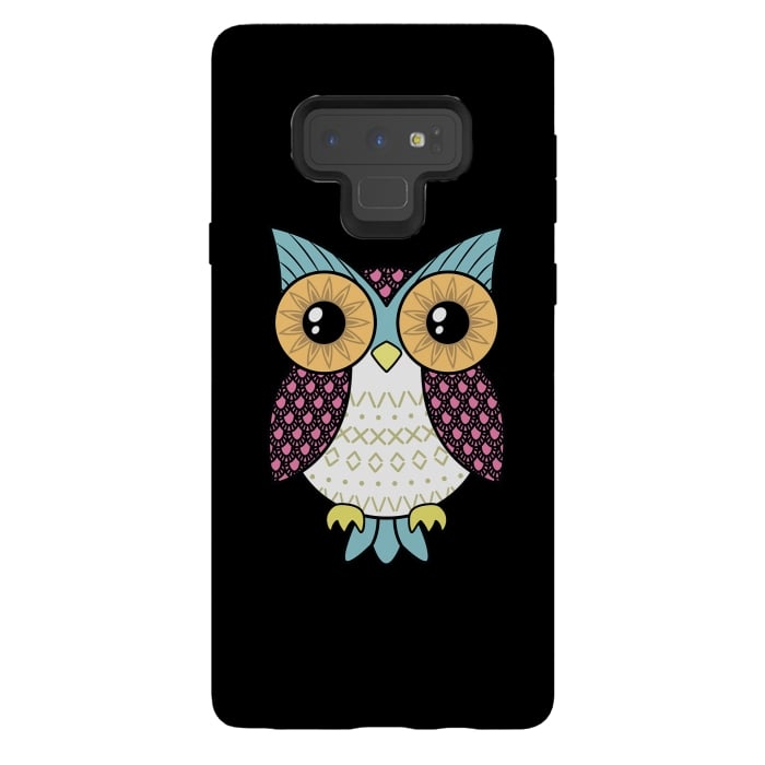 Galaxy Note 9 StrongFit Fancy owl by Laura Nagel