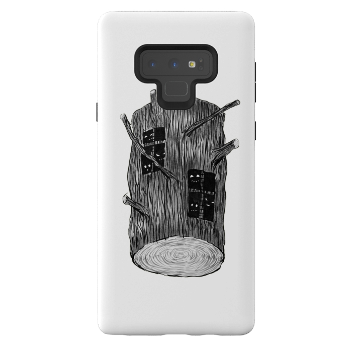 Galaxy Note 9 StrongFit Tree Log With Mysterious Forest Creatures by Boriana Giormova