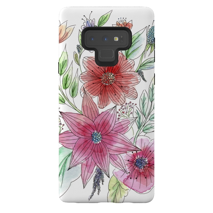 Galaxy Note 9 StrongFit Wild flowers by Julia Grifol