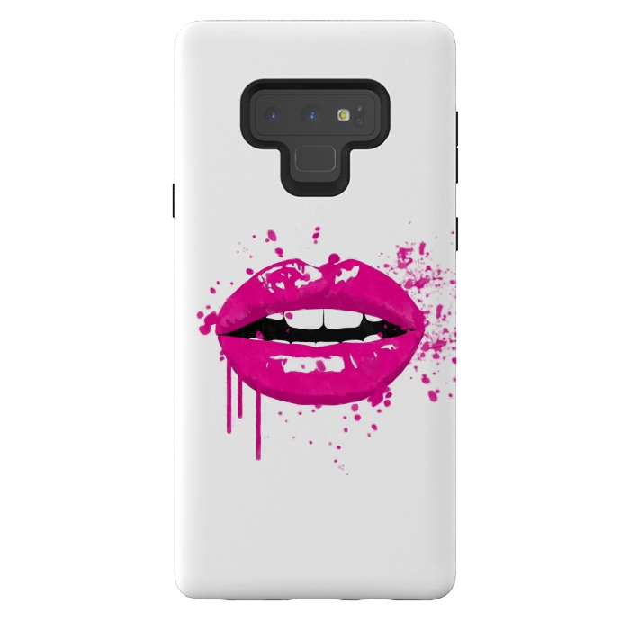 Galaxy Note 9 StrongFit Pink Lips by Alemi