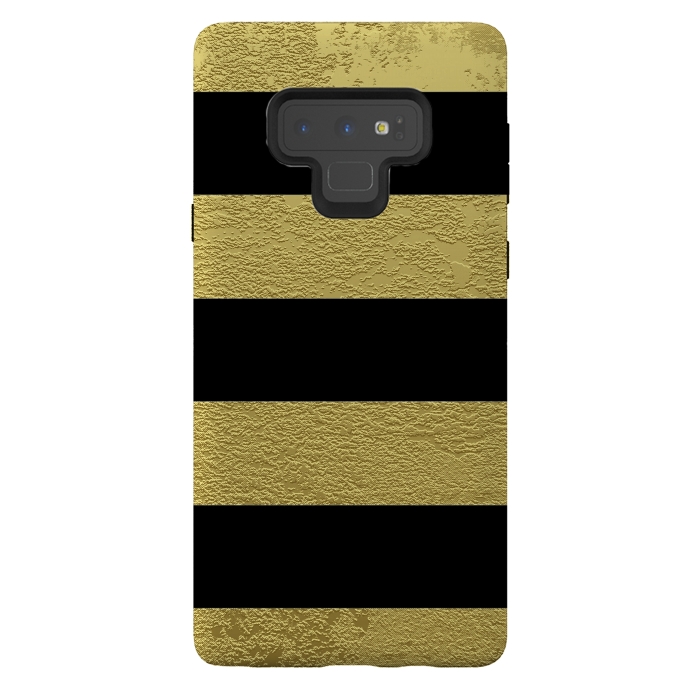 Galaxy Note 9 StrongFit Black and Gold Stripes by Alemi