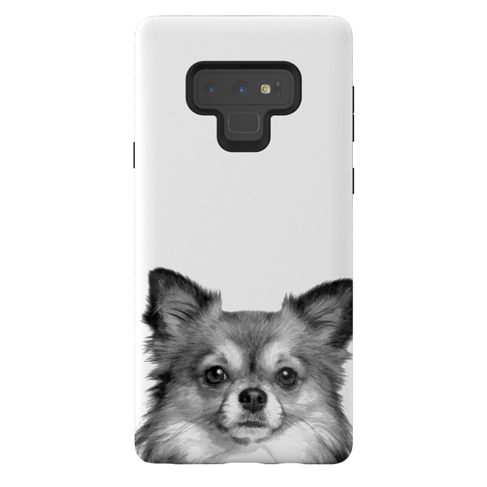 Galaxy Note 9 StrongFit Black and White Chihuahua Portrait by Alemi