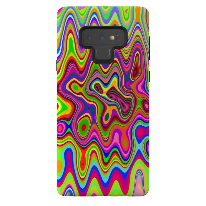 Galaxy Note 9 StrongFit Psychedelic Glowing Colors Pattern by BluedarkArt