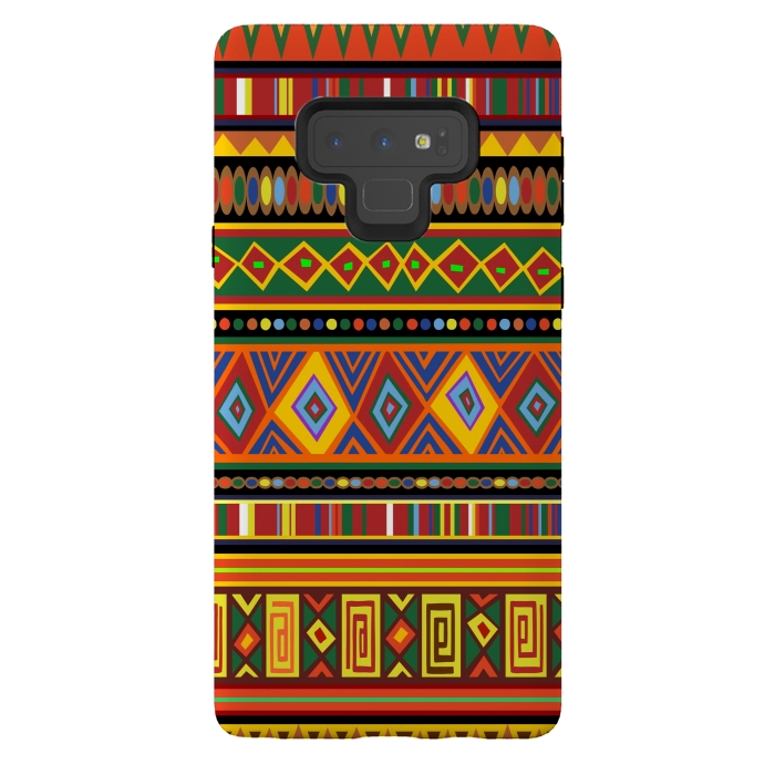 Galaxy Note 9 StrongFit Ethnic Colorful Pattern Africa Art by BluedarkArt