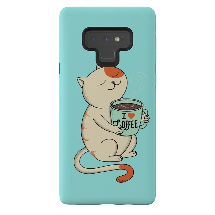 Galaxy Note 9 StrongFit Cat and Coffee by Coffee Man