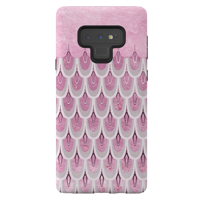 Galaxy Note 9 StrongFit Multicolor Pink & Silver Gray Mermaid Scales by  Utart
