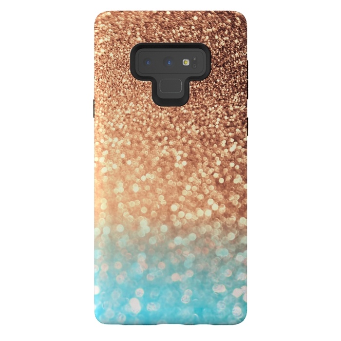 Galaxy Note 9 StrongFit Mermaid Blue and Rose Gold Blush Glitter by  Utart