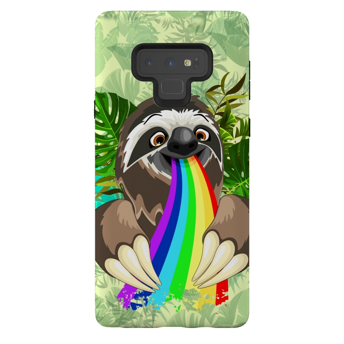 Galaxy Note 9 StrongFit Sloth Spitting Rainbow Colors by BluedarkArt