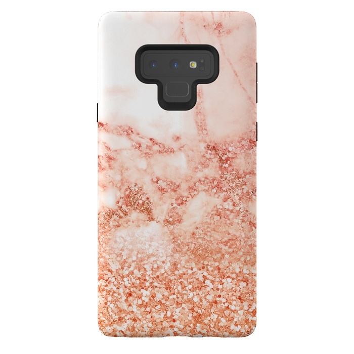 Galaxy Note 9 StrongFit Salmon Glitter Marble by  Utart