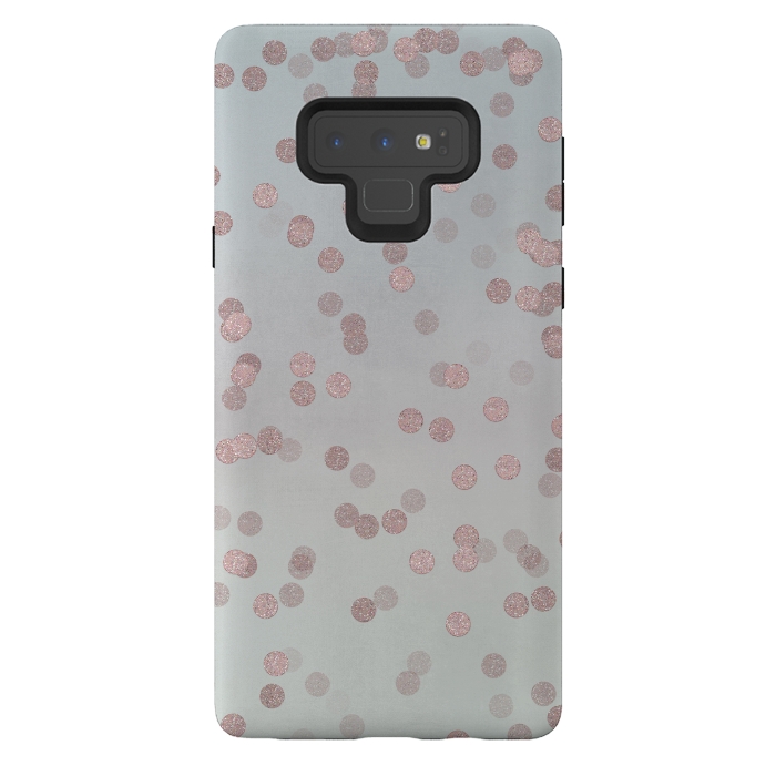 Galaxy Note 9 StrongFit Rose Gold Glitter Dots by Andrea Haase