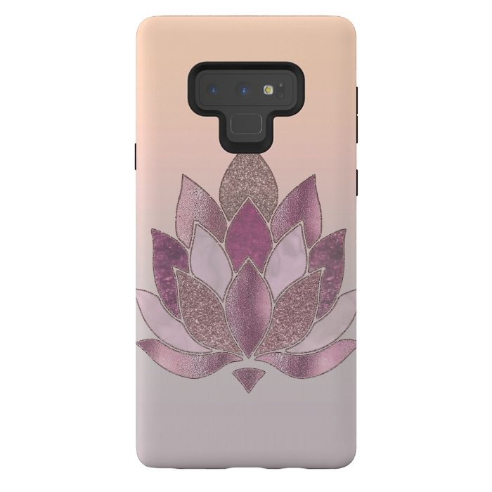 Galaxy Note 9 StrongFit Shimmering Lotus Flower Symbol 2 by Andrea Haase