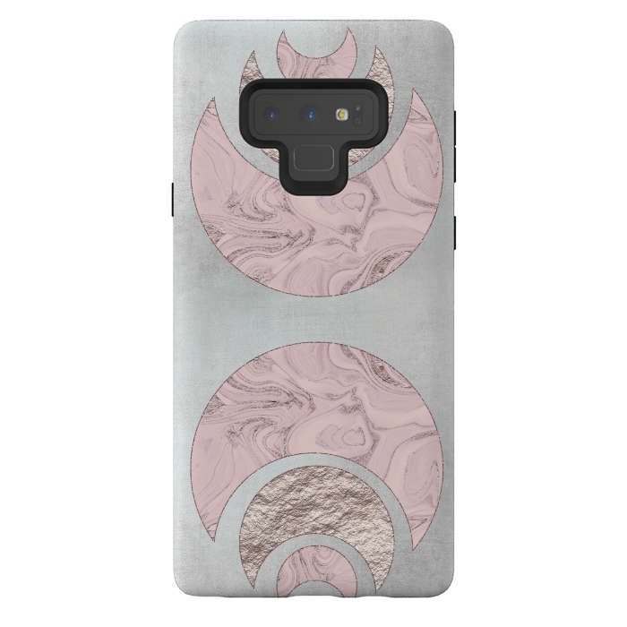 Galaxy Note 9 StrongFit Marble Rose Gold Half Moon by Andrea Haase