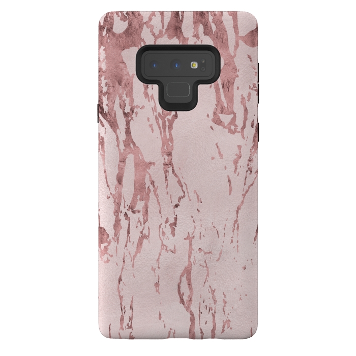 Galaxy Note 9 StrongFit Shiny Rose Gold Marble 2 by Andrea Haase