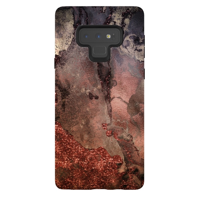Galaxy Note 9 StrongFit Copper Glitter and Ink Marble by  Utart