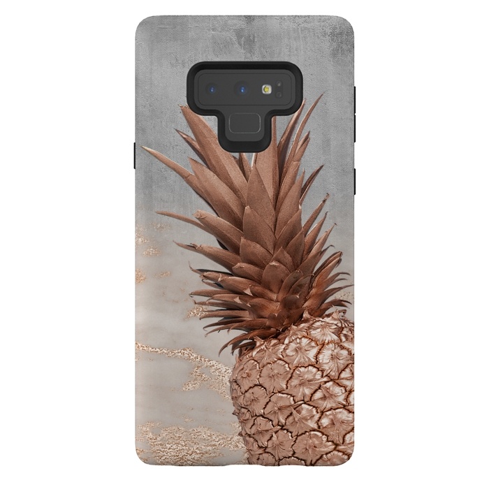 Galaxy Note 9 StrongFit Rose Gold Pineapple on Congrete by  Utart