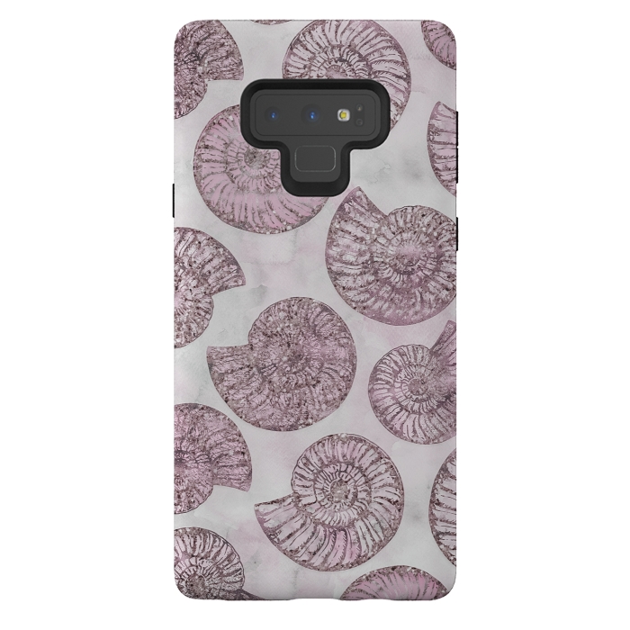 Galaxy Note 9 StrongFit Soft Pink Fossils  by Andrea Haase
